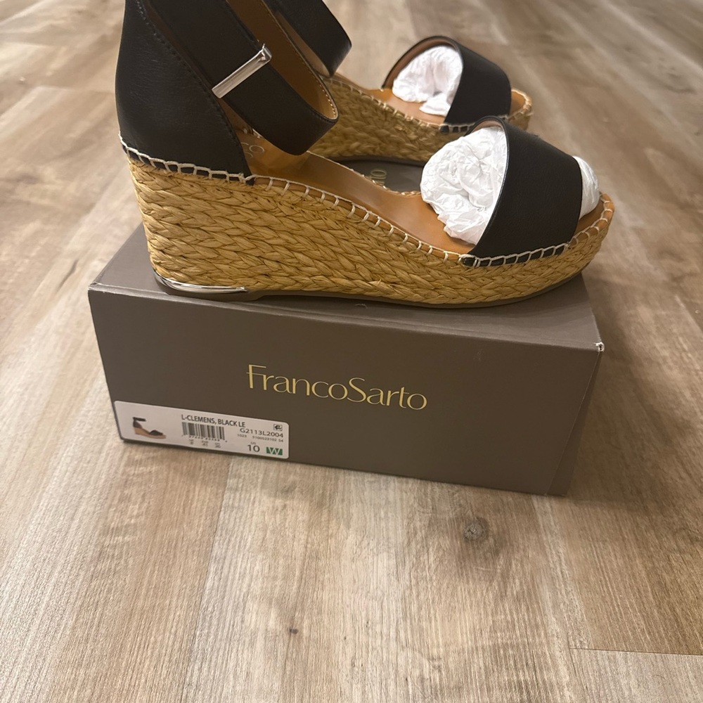 🖤Franco Sarto Black and White Wedge Espadrilles (NEW NEW!)